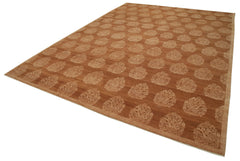 Tebriz Orange Classic Cotton Wool Handmade Area Rug 8'11'' x 12'2''
