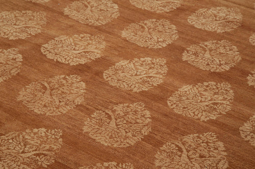 Tebriz Orange Classic Cotton Wool Handmade Area Rug 8'11'' x 12'2''