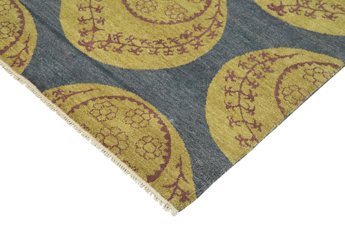 Tebriz Blue Classic Cotton Wool Handmade Area Rug 9'0'' x 12'0''