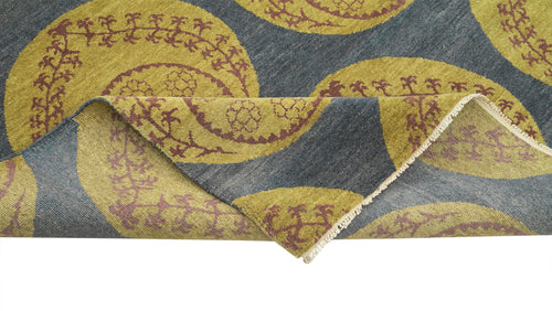 Tebriz Blue Classic Cotton Wool Handmade Area Rug 9'0'' x 12'0''