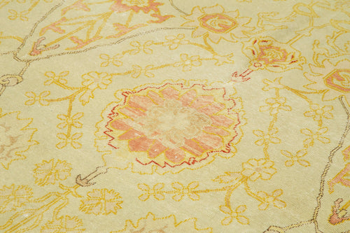 Tebriz Beige Classic Cotton Wool Handmade Area Rug 7'10'' x 10'0''