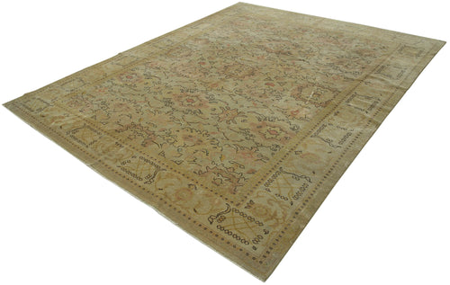 Tebriz Beige Classic Cotton Wool Handmade Area Rug 8'2'' x 9'11''