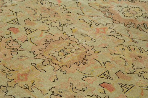 Tebriz Beige Classic Cotton Wool Handmade Area Rug 8'2'' x 9'11''