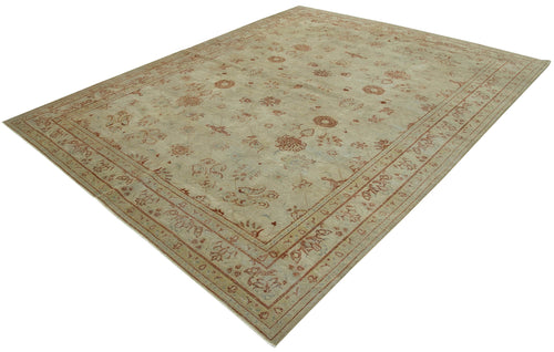 Tebriz Beige Classic Cotton Wool Handmade Area Rug 8'0'' x 10'3''