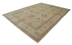 Tebriz Beige Classic Cotton Wool Handmade Area Rug 8'9'' x 11'11''