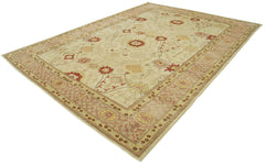 Tebriz Beige Classic Cotton Wool Handmade Area Rug 8'10'' x 11'10''