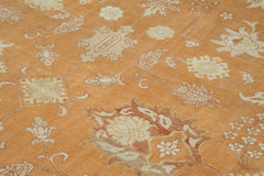 Handmade Area Rug – Classic Beige Turkish Hand Knotted Wool Cotton Carpet 8'10''x12'1''