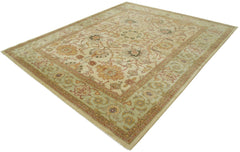 Tebriz Beige Classic Cotton Wool Handmade Area Rug 8'2'' x 9'10''