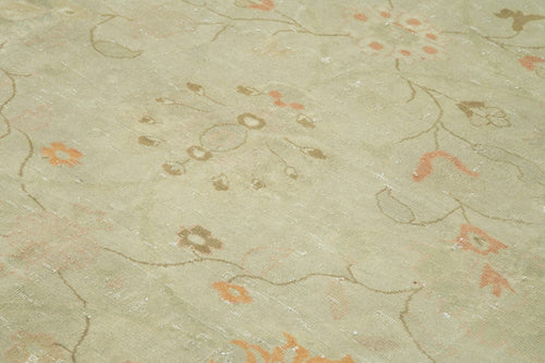 Tebriz Green Classic Cotton Wool Handmade Area Rug 8'5'' x 9'10''