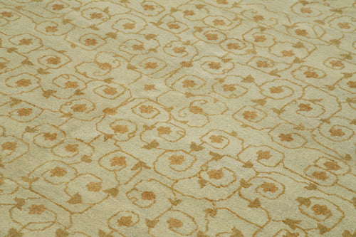 Tebriz Beige Classic Cotton Wool Handmade Area Rug 10'1'' x 13'1''