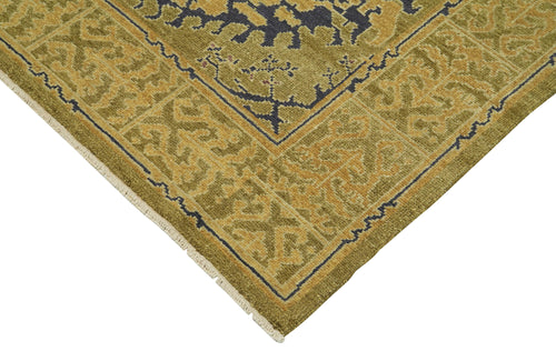 Tebriz Green Classic Cotton Wool Handmade Area Rug 9'9'' x 14'1''