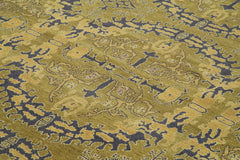 Tebriz Green Classic Cotton Wool Handmade Area Rug 9'9'' x 14'1''