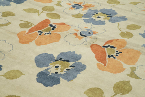 Tebriz Beige Classic Cotton Wool Handmade Area Rug 10'0'' x 14'4''