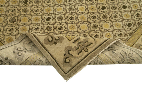 Tebriz Beige Classic Cotton Wool Handmade Area Rug 9'11'' x 14'2''
