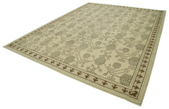 Tebriz Beige Classic Cotton Wool Handmade Area Rug 9'3'' x 11'11''