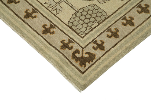 Tebriz Beige Classic Cotton Wool Handmade Area Rug 9'3'' x 11'11''