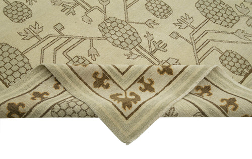 Tebriz Beige Classic Cotton Wool Handmade Area Rug 9'3'' x 11'11''
