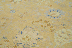 Handmade Area Rug – Classic Beige Turkish Hand Woven Cotton Wool Carpet 8'11''x12'