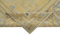 Handmade Area Rug – Classic Beige Turkish Hand Woven Cotton Wool Carpet 8'11''x12'