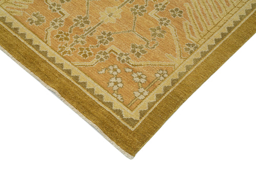Tebriz Yellow Classic Cotton Wool Handmade Area Rug 9'2'' x 12'1''