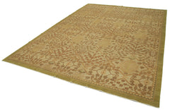 Tebriz Yellow Classic Cotton Wool Handmade Area Rug 9'1'' x 12'3''
