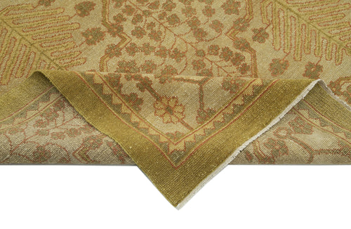 Tebriz Yellow Classic Cotton Wool Handmade Area Rug 9'1'' x 12'3''