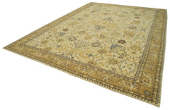Tebriz Beige Classic Cotton Wool Handmade Area Rug 9'10'' x 14'1''