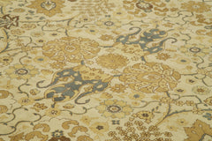 Tebriz Beige Classic Cotton Wool Handmade Area Rug 9'10'' x 14'1''