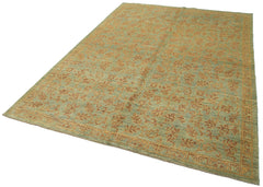 Tebriz Green Classic Cotton Wool Handmade Area Rug 6'0'' x 8'7''