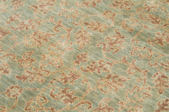 Handmade Area Rug – Classic Green Wool Cotton Vintage Turkish Carpet 6'x8'8''