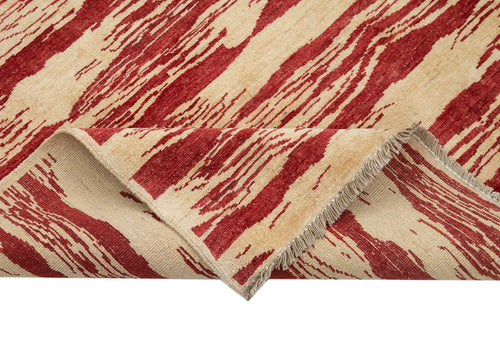 Tebriz Red Classic Cotton Wool Handmade Area Rug 5'8'' x 7'8''