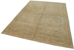 Tebriz Green Classic Cotton Wool Handmade Area Rug 6'2'' x 8'7''