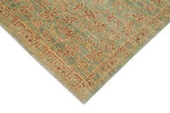 Tebriz Green Classic Cotton Wool Handmade Area Rug 6'2'' x 8'7''