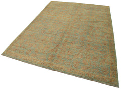 Tebriz Green Classic Cotton Wool Handmade Area Rug 6'2'' x 8'10''