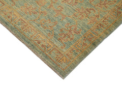 Tebriz Green Classic Cotton Wool Handmade Area Rug 6'2'' x 8'10''