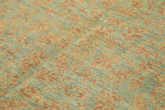 Tebriz Green Classic Cotton Wool Handmade Area Rug 6'2'' x 8'10''