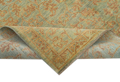 Tebriz Green Classic Cotton Wool Handmade Area Rug 6'2'' x 8'10''