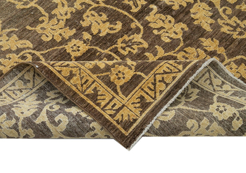 Tebriz Brown Classic Cotton Wool Handmade Area Rug 6'1'' x 8'8''