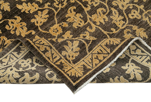 Handmade Area Rug - Classic Brown Wool Cotton Rug 5'11''x9'1'' by Agacan