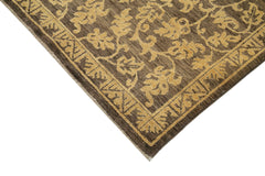 Tebriz Brown Classic Cotton Wool Handmade Area Rug 6'0'' x 8'9''