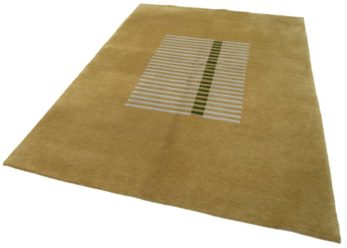 Tebriz Yellow Classic Cotton Wool Handmade Area Rug 5'9'' x 8'2''