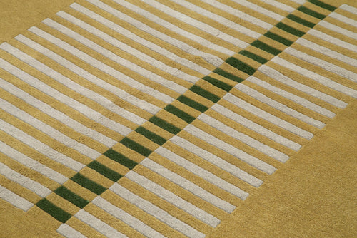 Tebriz Yellow Classic Cotton Wool Handmade Area Rug 5'9'' x 8'2''