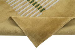 Tebriz Yellow Classic Cotton Wool Handmade Area Rug 5'9'' x 8'2''