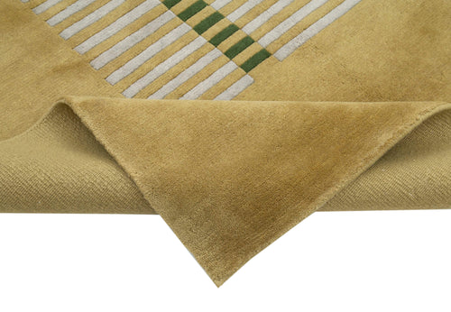 Tebriz Yellow Classic Cotton Wool Handmade Area Rug 5'9'' x 8'2''