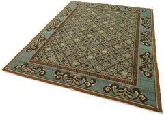 Handmade Area Rug – Classic Turkish Carpet 6'x8'1'' Turquoise Wool Cotton