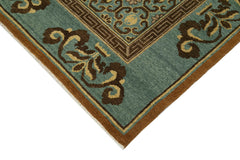 Handmade Area Rug – Classic Turkish Carpet 6'x8'1'' Turquoise Wool Cotton