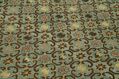 Handmade Area Rug – Classic Turkish Carpet 6'x8'1'' Turquoise Wool Cotton