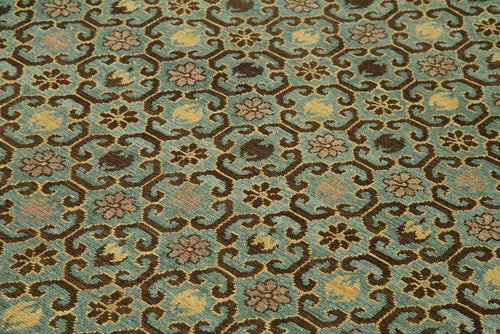 Handmade Area Rug – Classic Turkish Carpet 6'x8'1'' Turquoise Wool Cotton