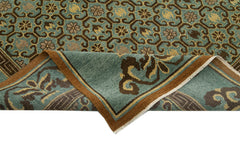 Handmade Area Rug – Classic Turkish Carpet 6'x8'1'' Turquoise Wool Cotton
