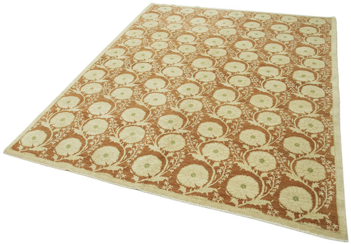 Tebriz Beige Classic Cotton Wool Handmade Area Rug 6'0'' x 7'10''